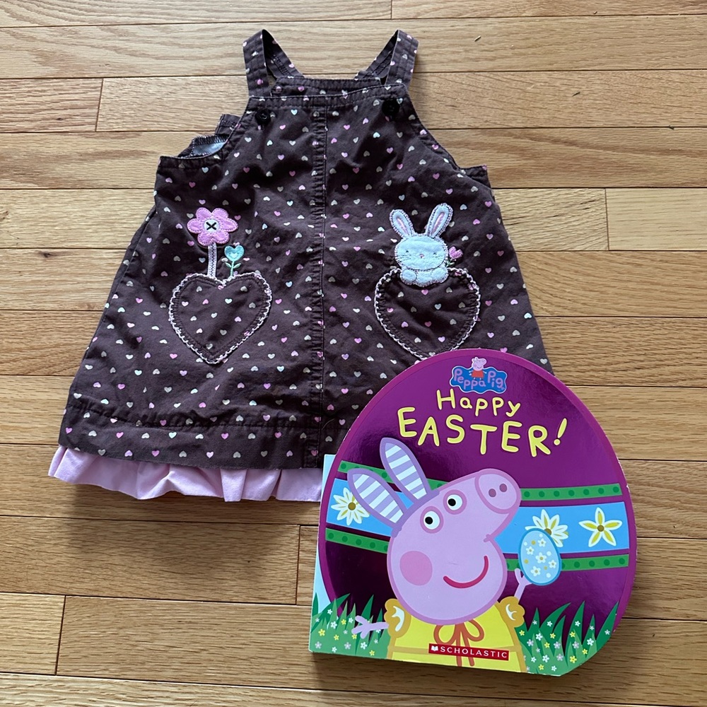 Easter Kids Dress and Peppa the Pig Book